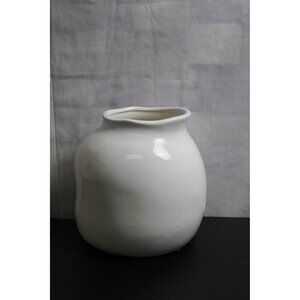 Big Beautiful White Pottery Vase Home Decor